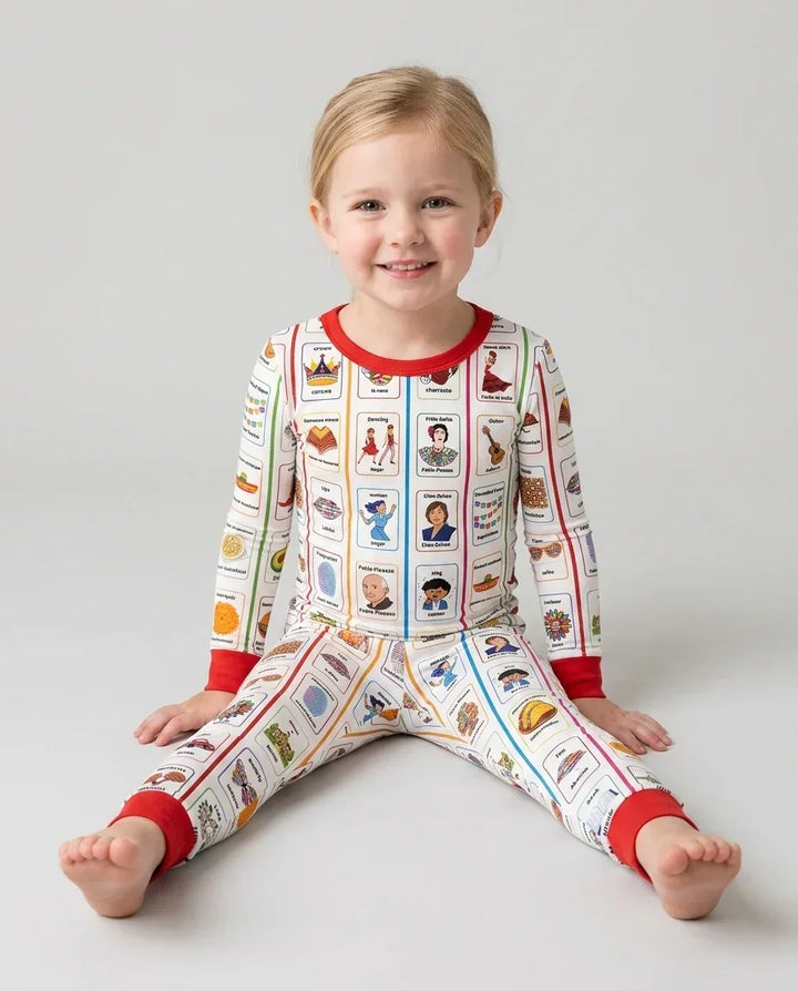 Lotería Hispanic Heritage Month Bamboo Two Piece Long Sleeve Pajama Set