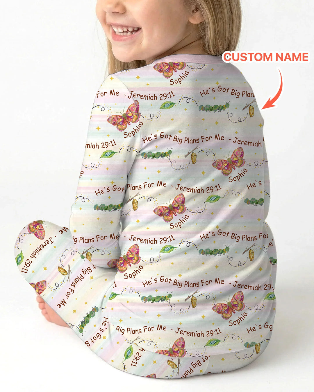 Custom Name He's Got Big Plans For Me  Bamboo Two Piece Long Sleeve Pajama Set