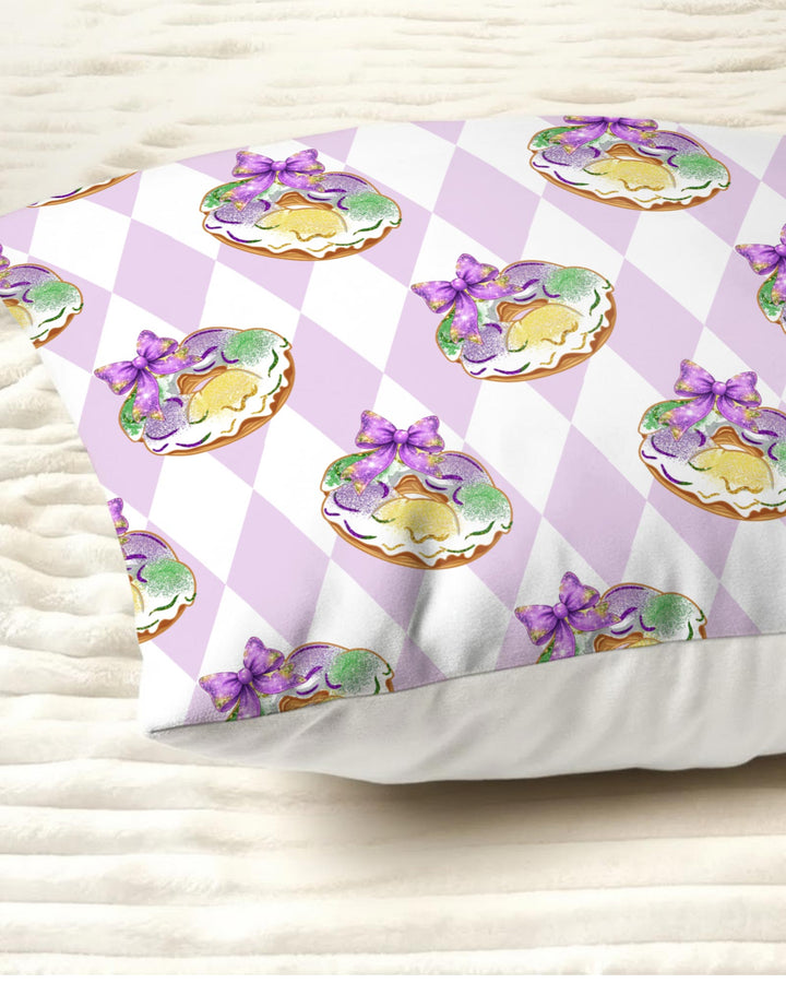 Mardi Gras Donut Pillow Case