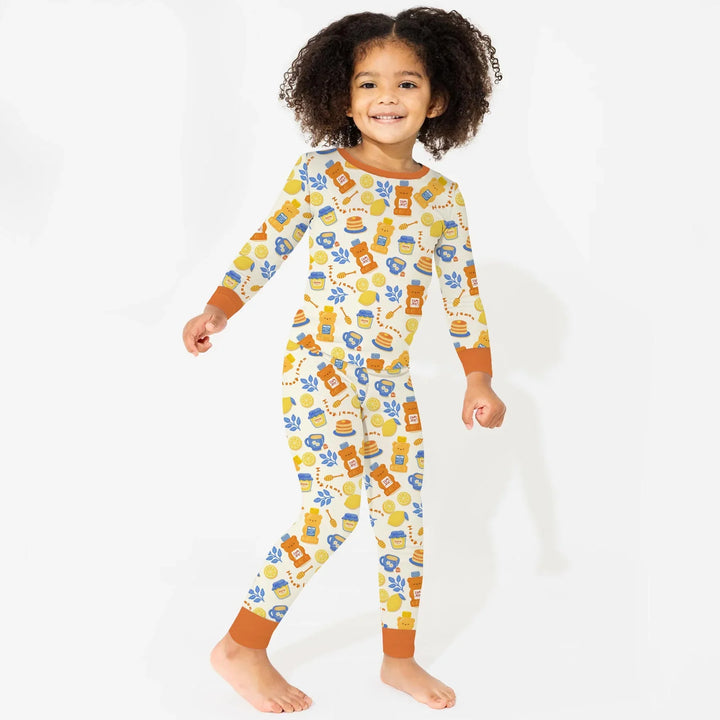 Honey Bear Bottle Two Piece Long Sleeve Pajama Set