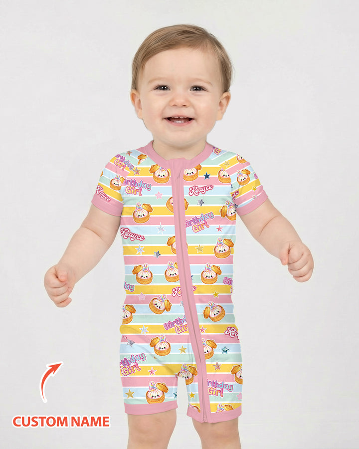 Custom Dumpling Birthday Girl  Bamboo Shorty Zippy