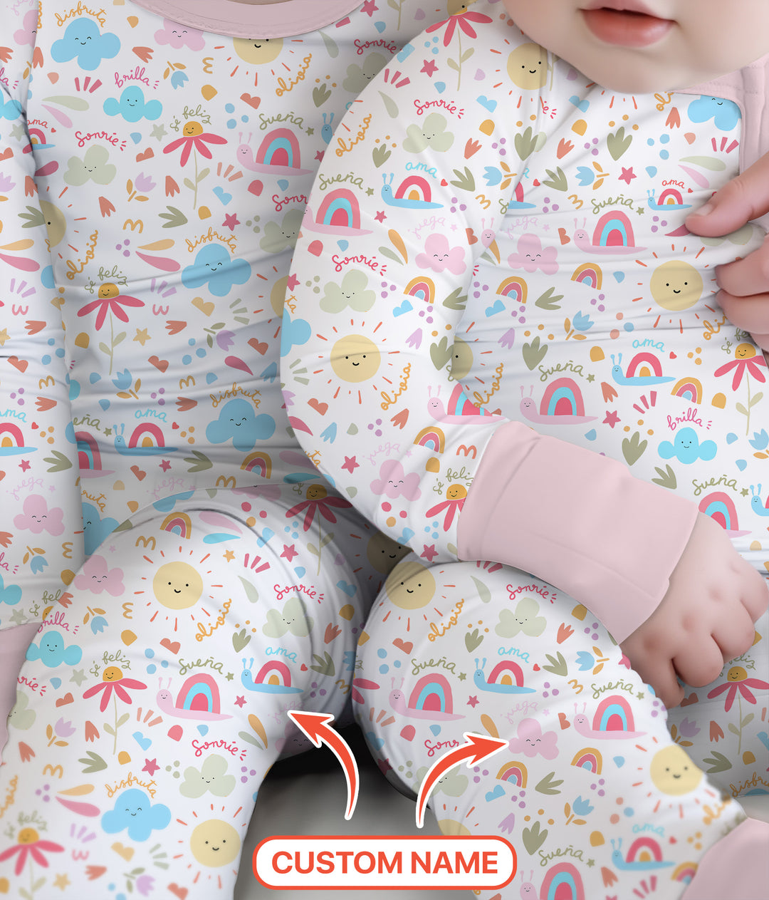 Custom Name Positive Spring Garden Convertible Zippy