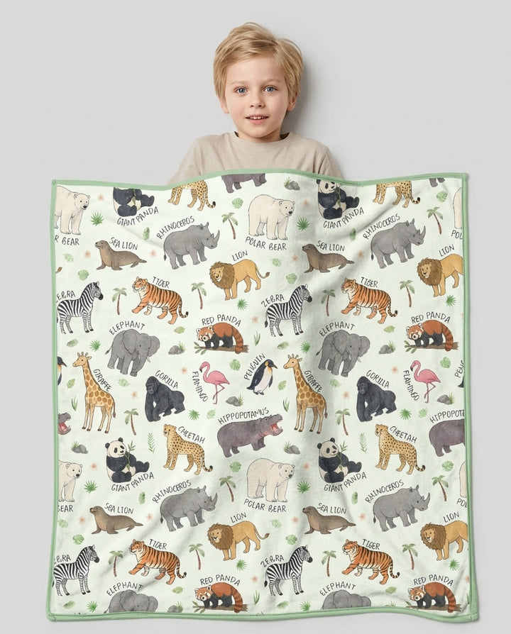 Safari Animals Bamboo Blanket