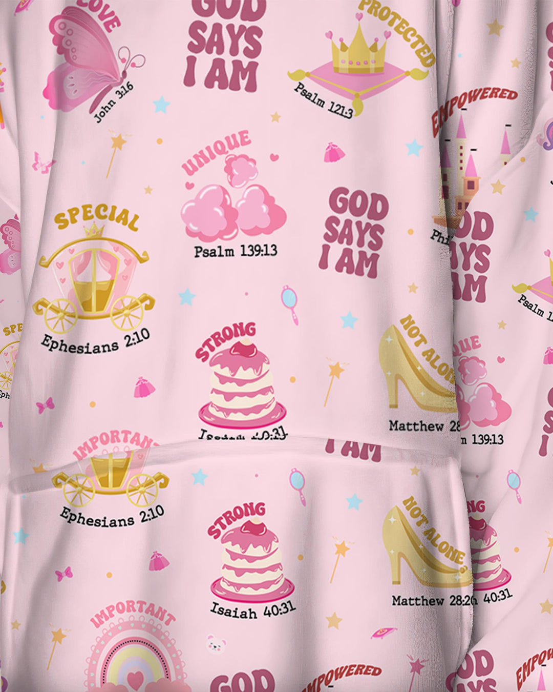 God Says I Am Girl Wearable Blanket Hoodie