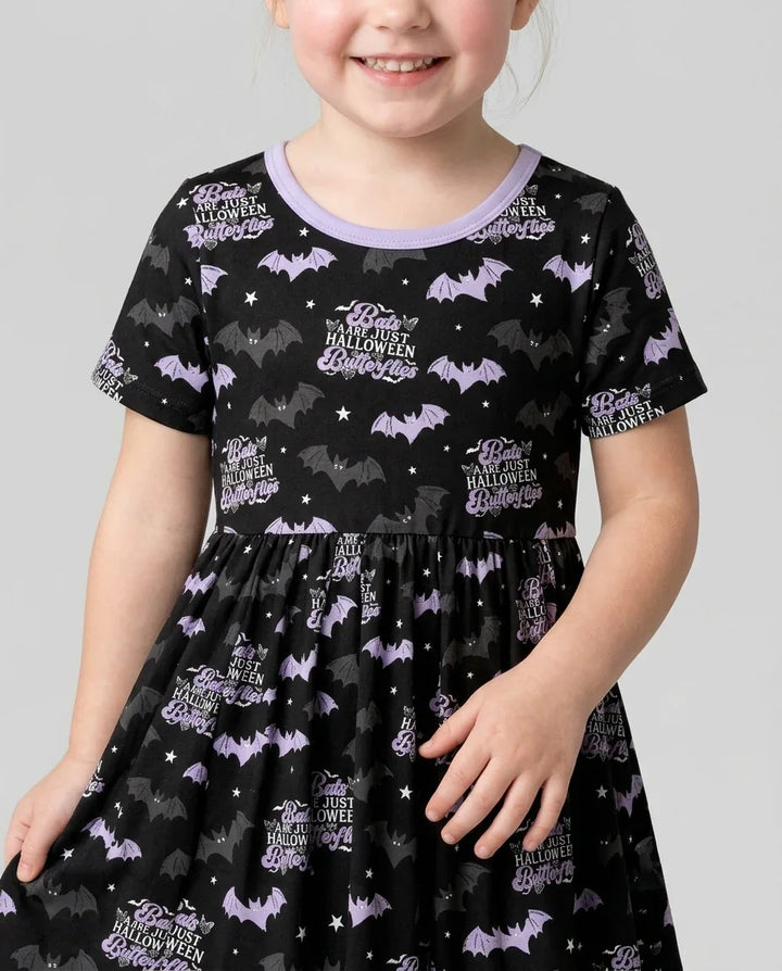 Halloween Butterflies Bamboo Twirl Dress