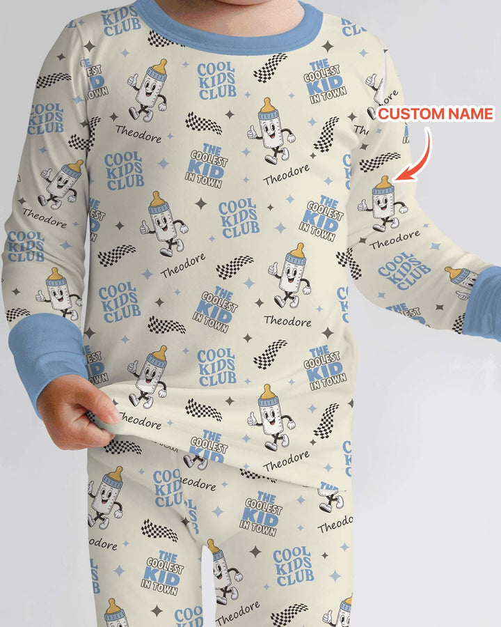 Zweiteiliges Langarm-Pyjama-Set mit Sommerfrüchten