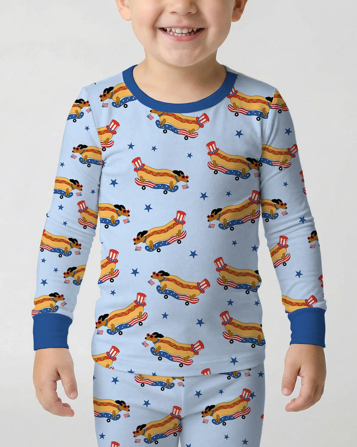 Conjunto de pijama de dos piezas de bambú de manga larga