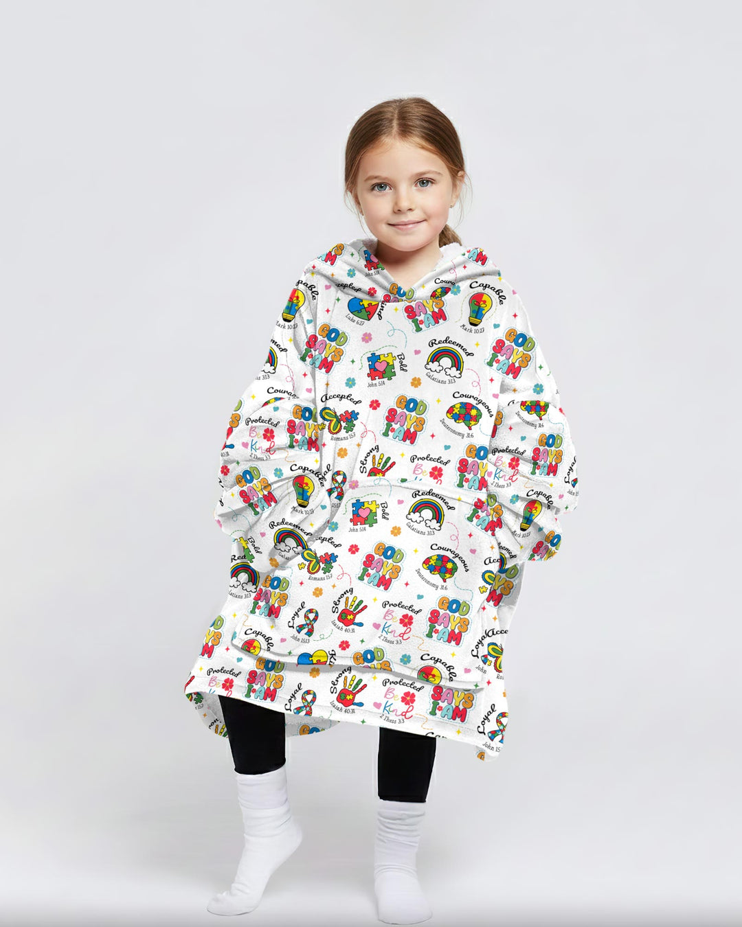 God Says I am Different Wearable Blanket Hoodie