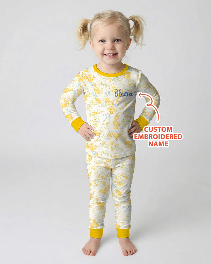 Zweiteiliges Langarm-Pyjama-Set mit Sommerfrüchten