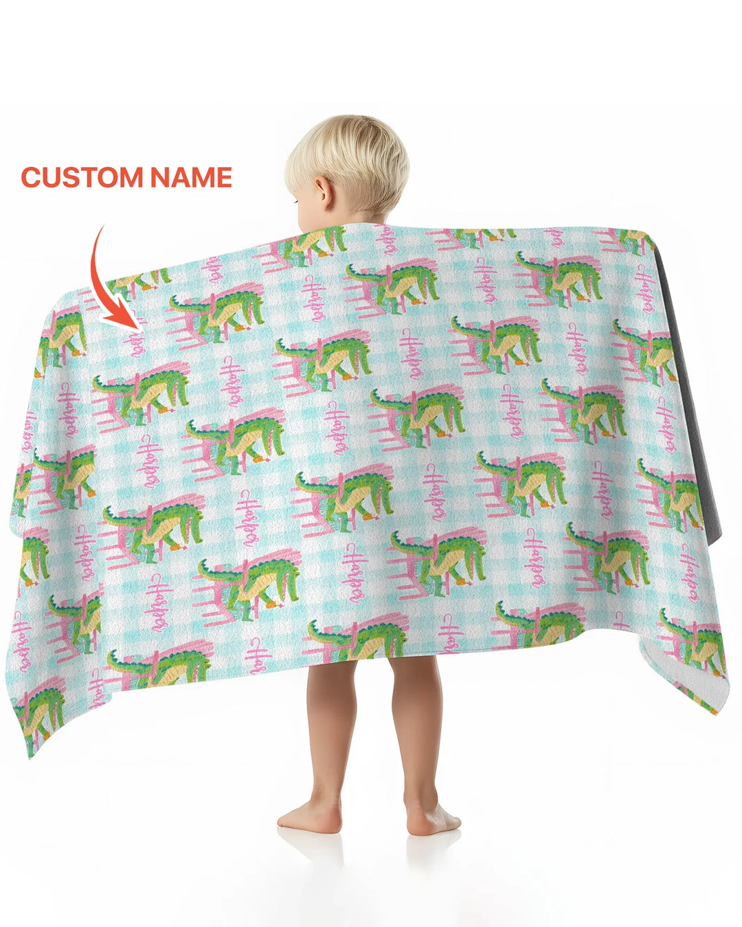 Personalisiertes Preppy Later Gator Bambus-Strandtuch