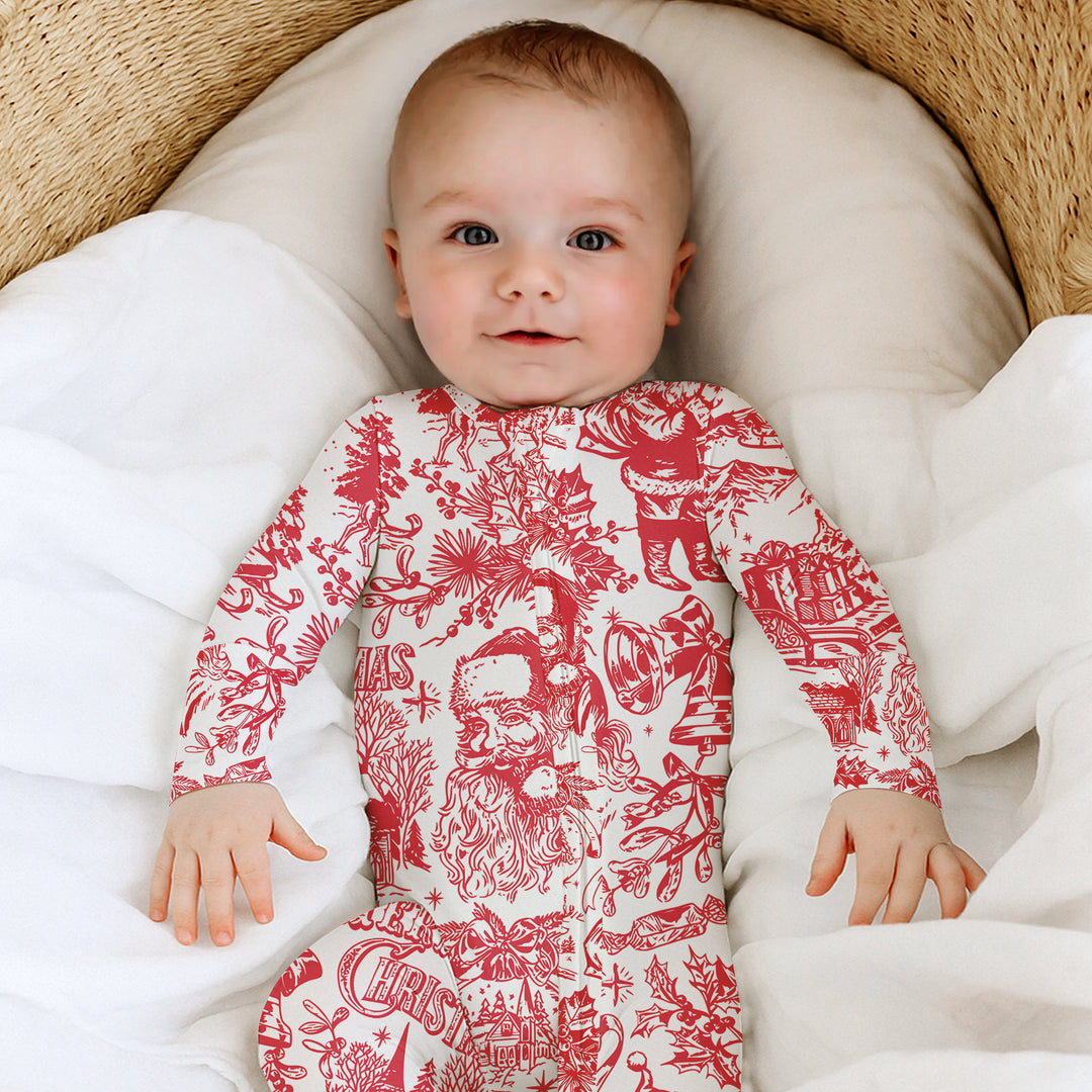 Family Christmas Chinoiserie Pajama Convertible Zippy