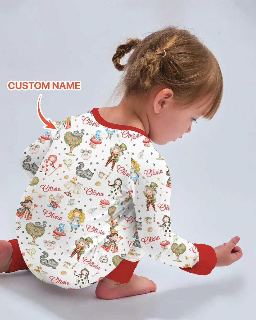 Whimsical Wonderland Tea Party Custom Name Convertible Zippy