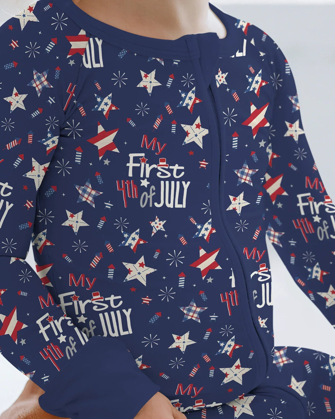 My First 4th of July Star Striped  Bamboo Convertible Zippy