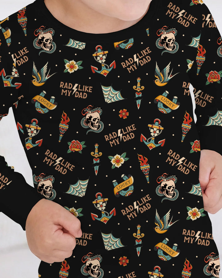 Rad Dad Society Daddy & Me Matching Bamboo Two Piece Long Sleeve Pajama Set