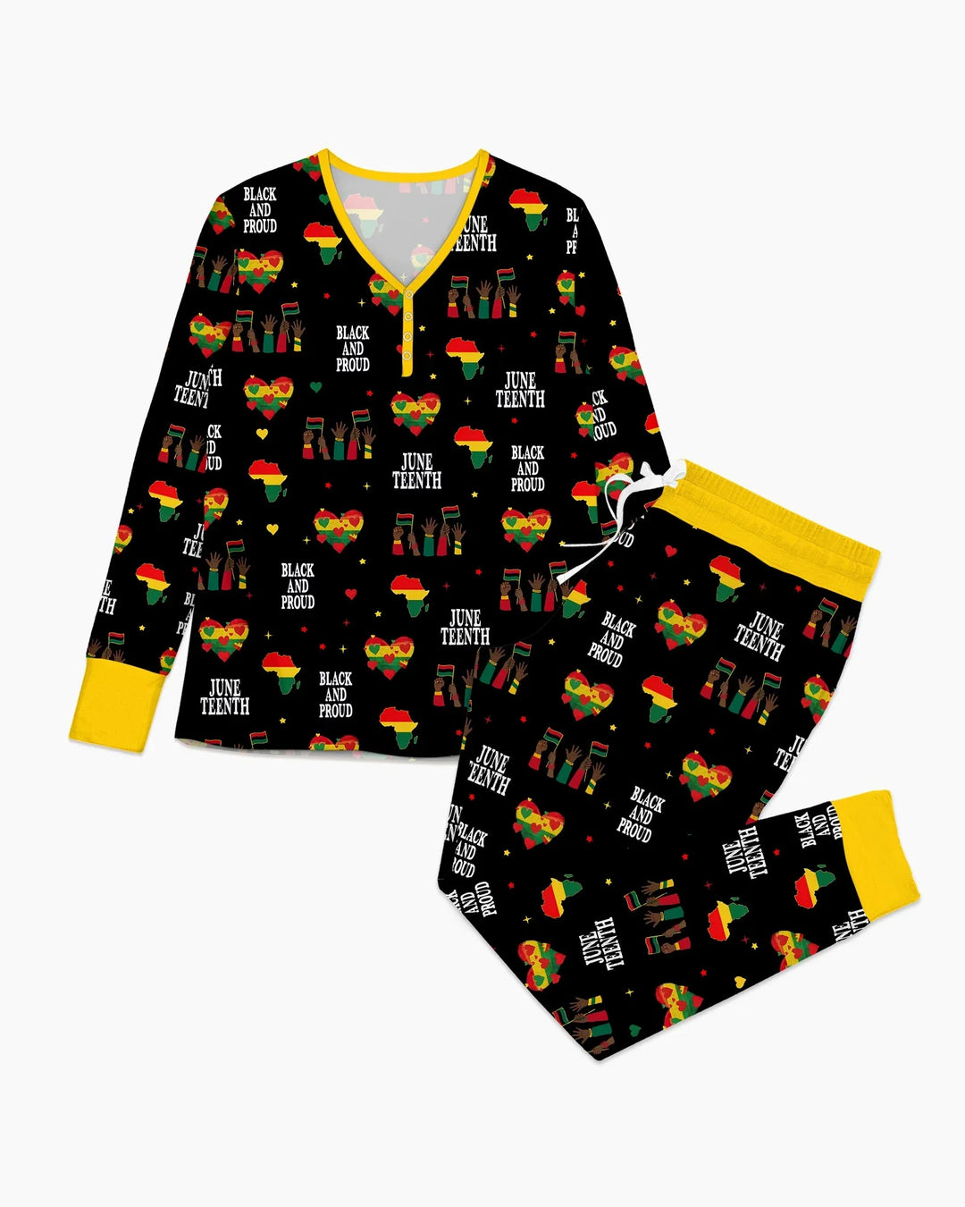 Juneteenth Black and Proud Bamboo Women Pajama Set