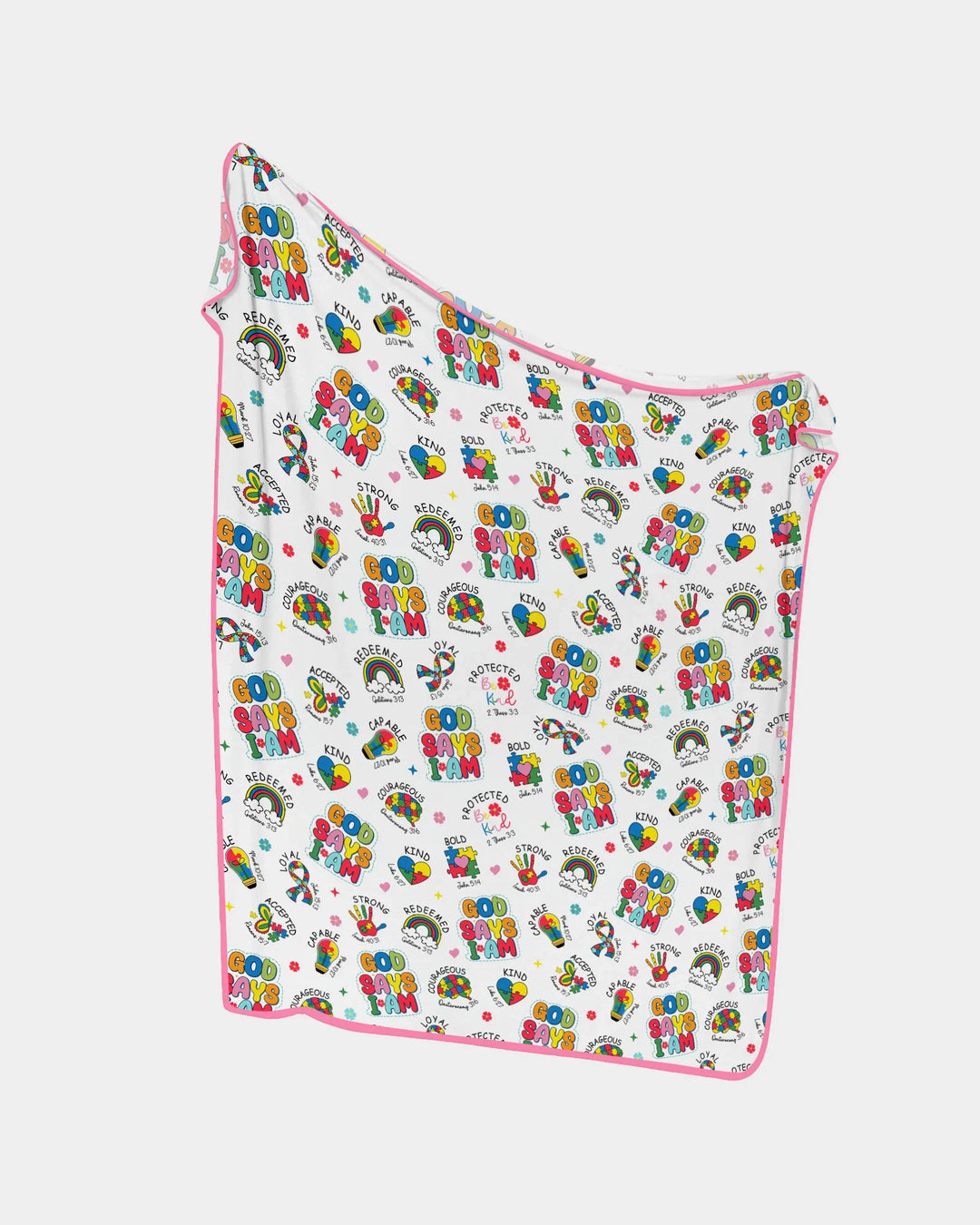 God Says I Am Autism Awareness Bamboo Blanket
