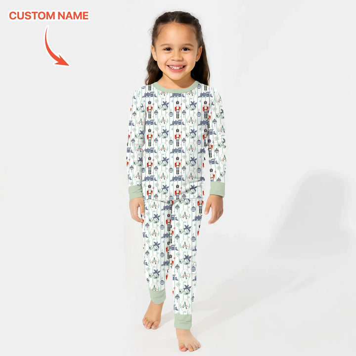 Custom Nutcracker Medium Blue Two Piece Long Sleeve Pajama Set , Custom Nutcracker Medium Blue Two Piece Long Sleeve Pajama Set - 12-18M