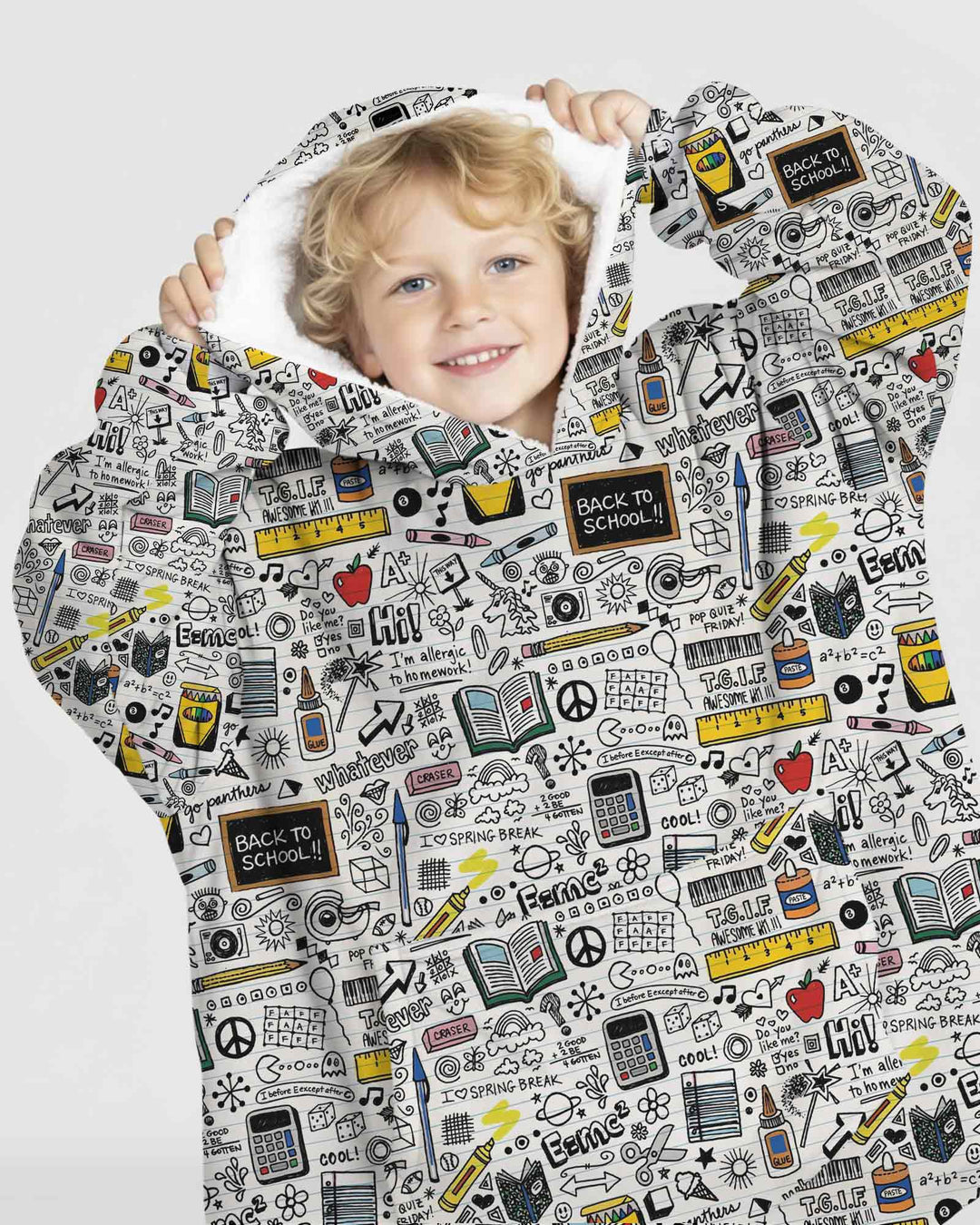School Days Doodles Bamboo Blanket Hoodie