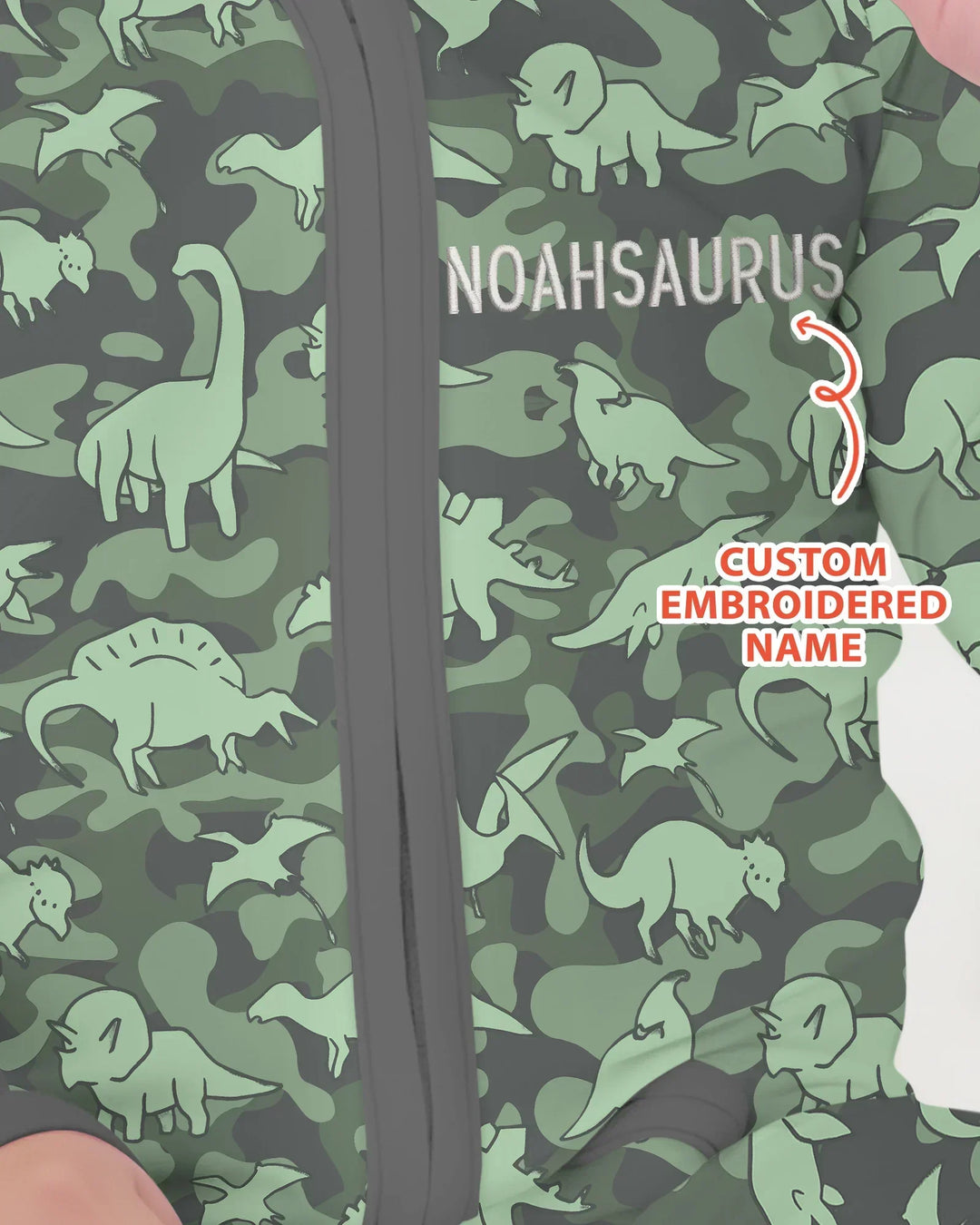 Custom Name Embroidered Matching With Dadasaurus Bamboo Convertible Zippy
