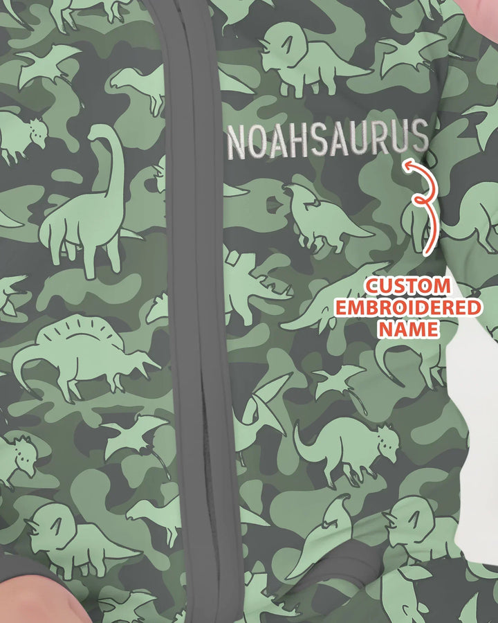 Custom Name Embroidered Matching With Dadasaurus Bamboo Convertible Zippy
