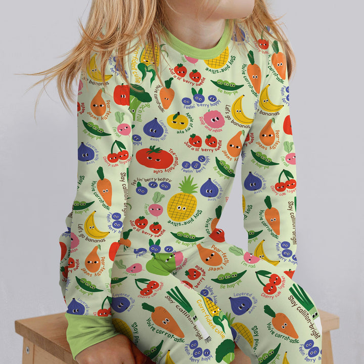 Little Veggie Garden Two Piece Long Sleeve Pajama Set