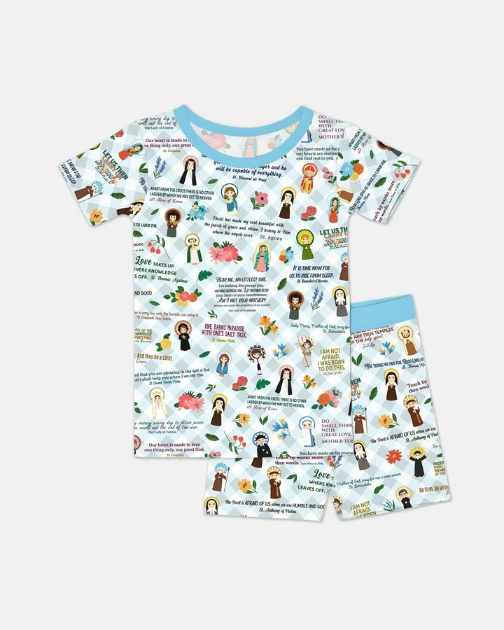 Template Zweiteiliges Pyjama-Set mit kurzen Ärmeln und Shorts