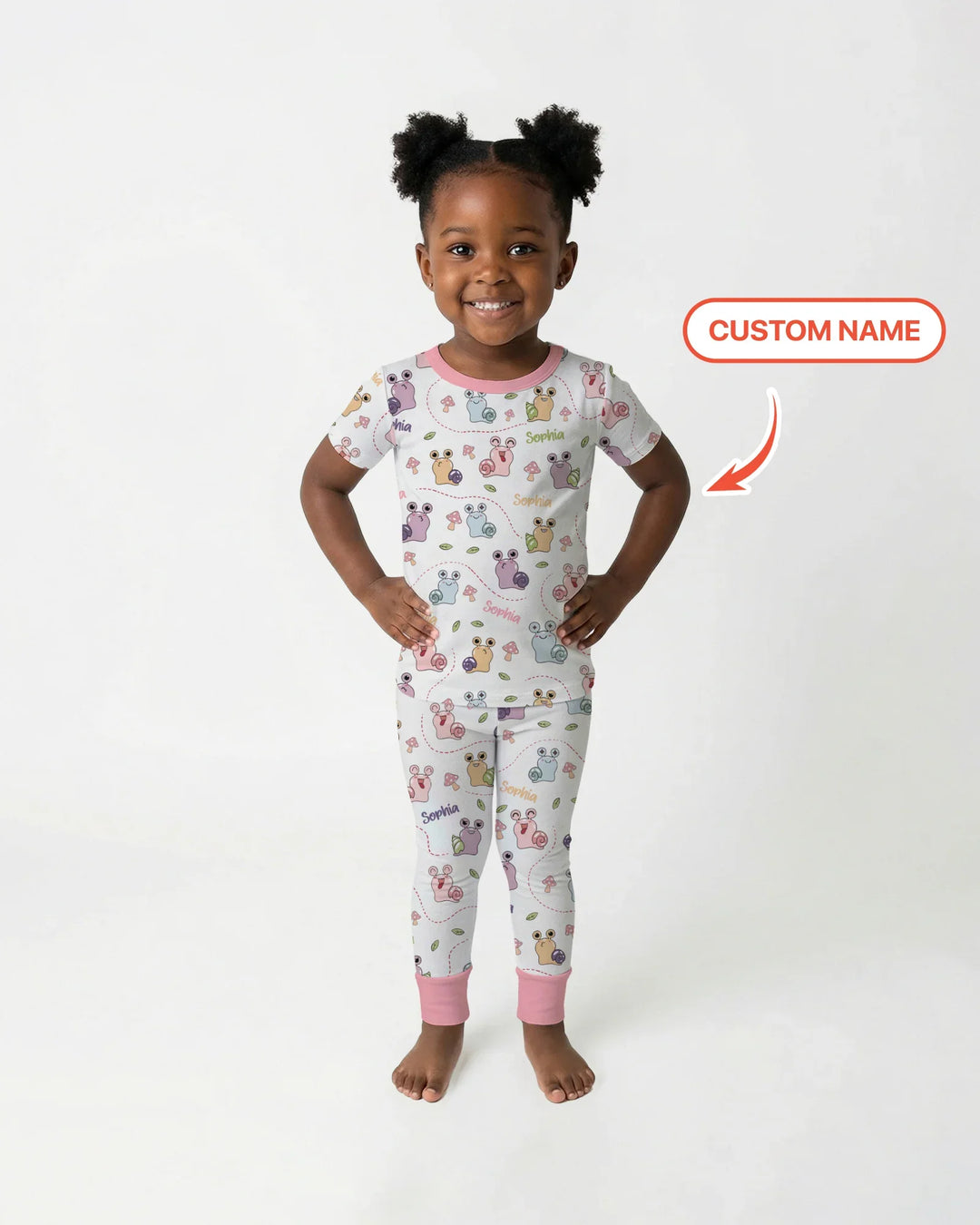 Custom Name Snailed it! Bamboo Two Piece Short Sleeve Pajama Set