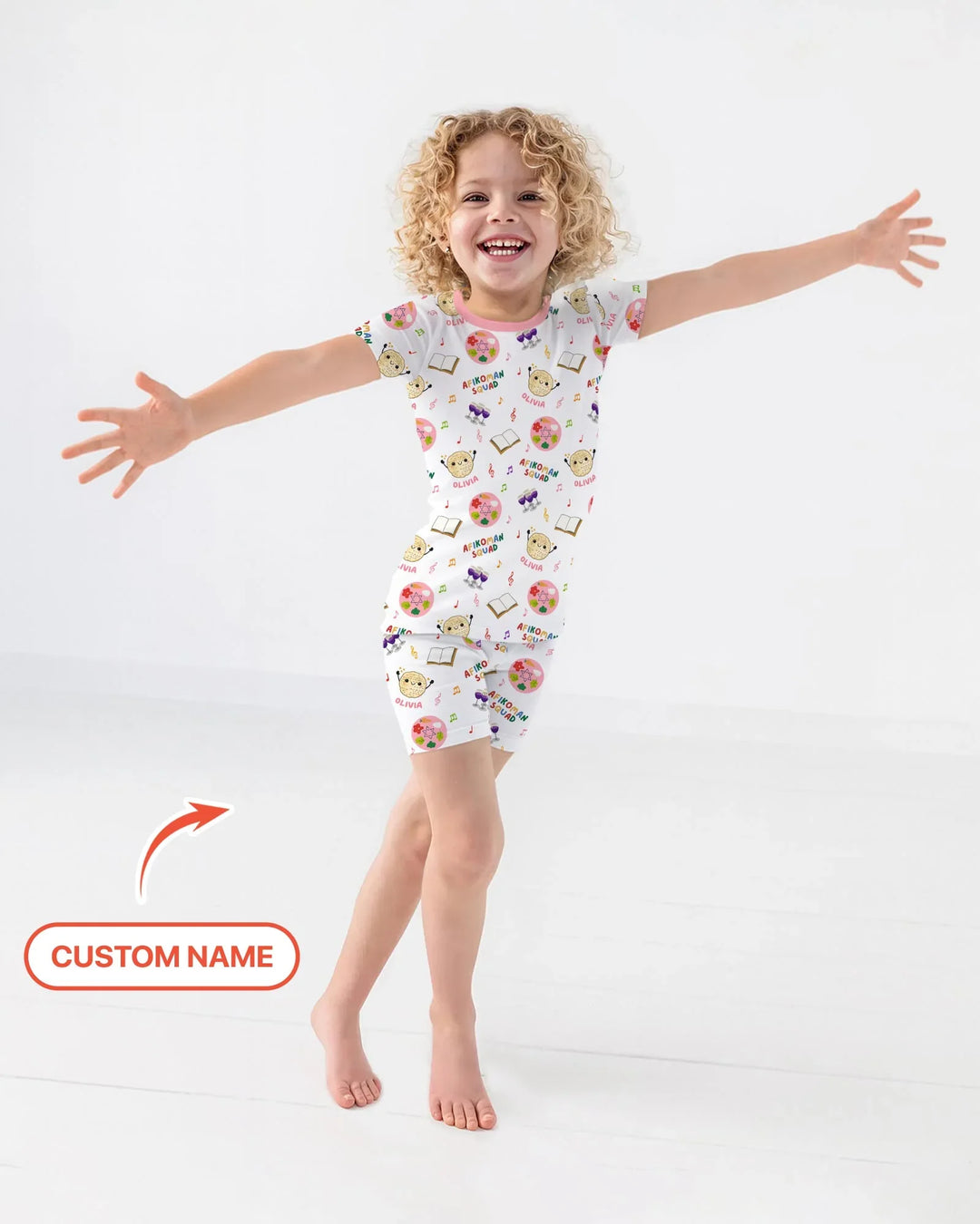 Zweiteiliges Pyjama-Set mit kurzen Ärmeln und Shorts im Sommer-Design
