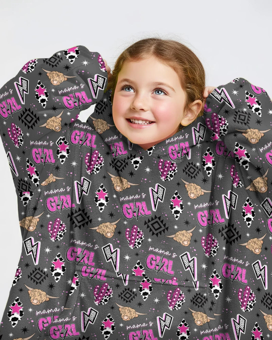 Western Mama & Me Matching Wearable Bamboo Blanket Hoodie