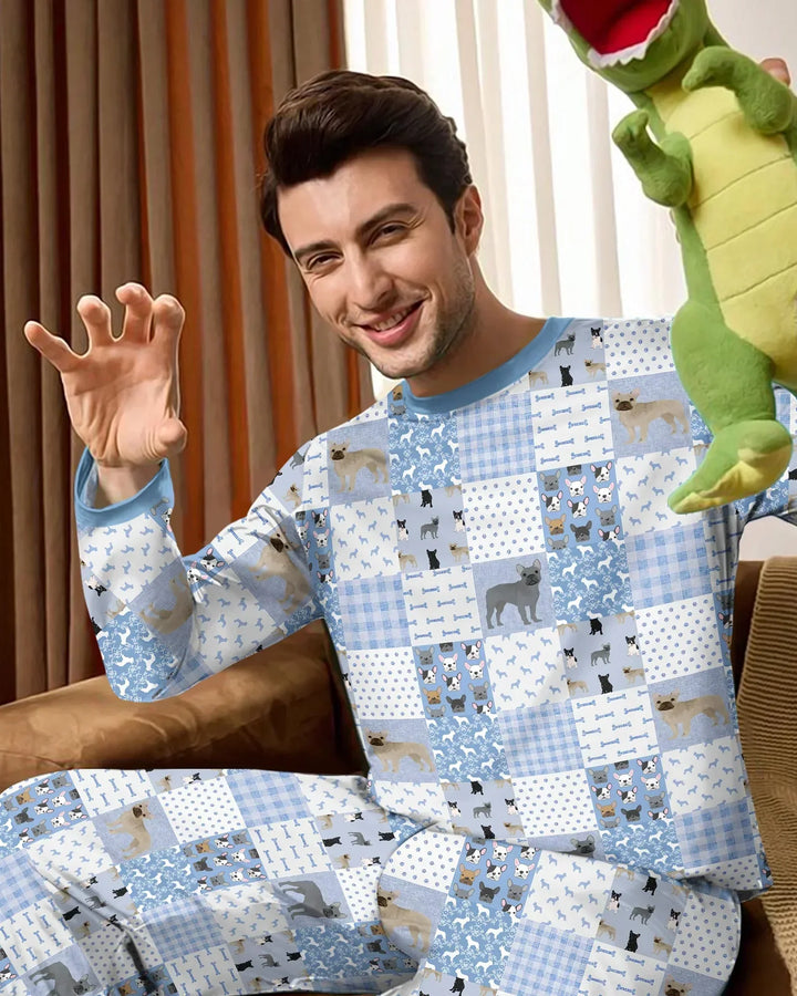 Frenchies Patchwork Family Matching Men's Pajama Set