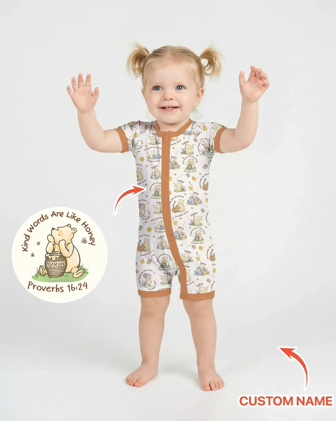 Kind Words Are Like Honey Custom Name Bamboo Shorty Zippy