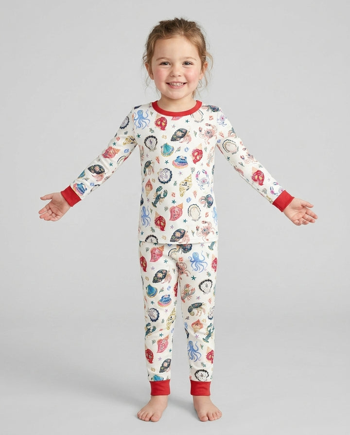 Preppy Coastal Bamboo Two Piece Long Sleeve Pajama Set