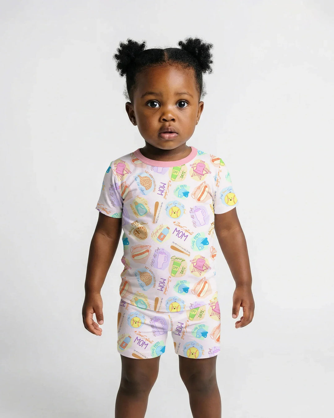 SoftBall Mom Saves The Days Two Piece Short Sleeve Shorts Pajama Set
