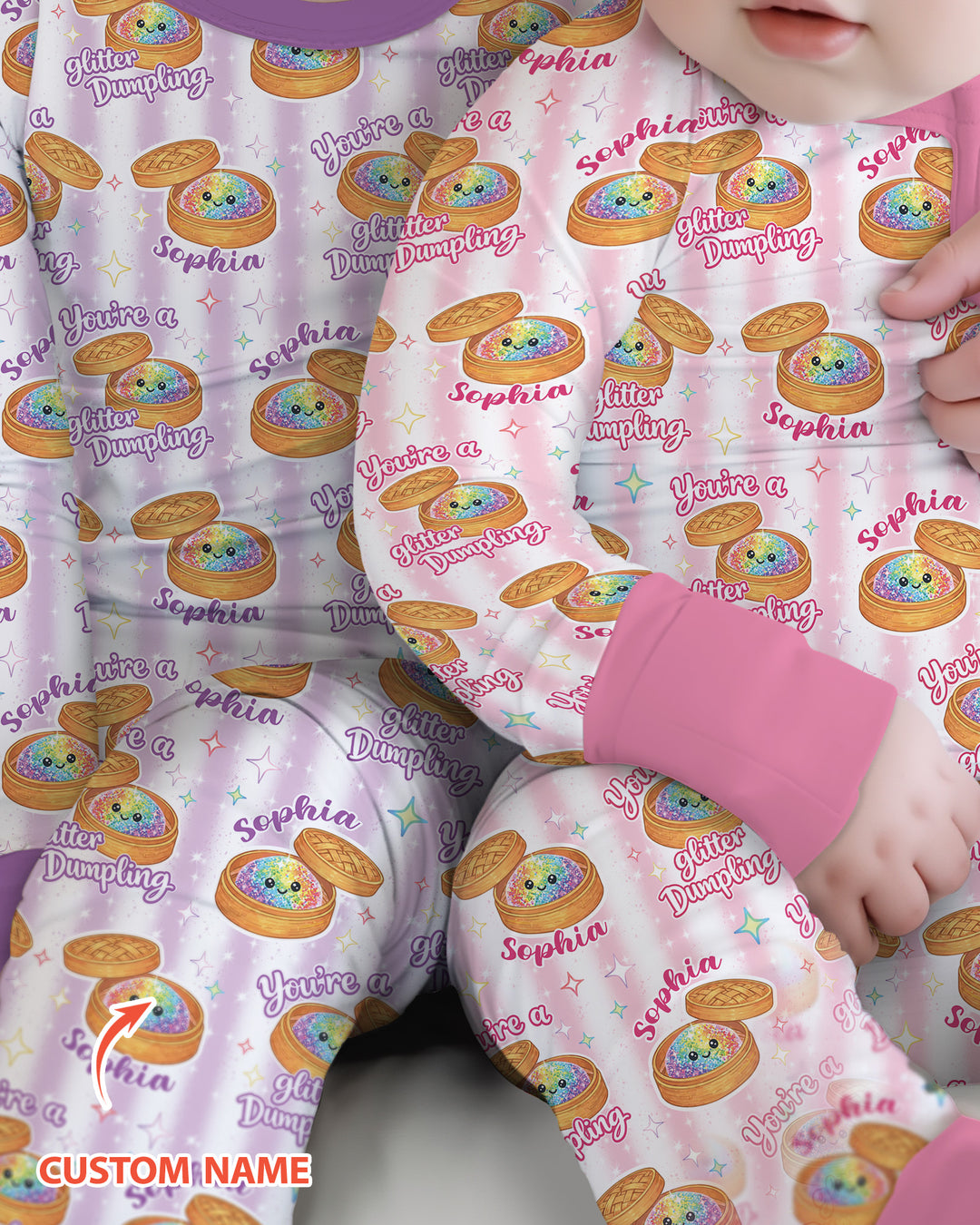 Personalized You're Glitter Dumpling Bamboo Convertible Zippy
