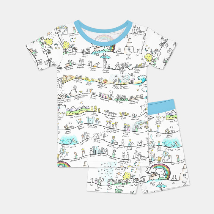 Template Zweiteiliges Pyjama-Set mit kurzen Ärmeln und Shorts