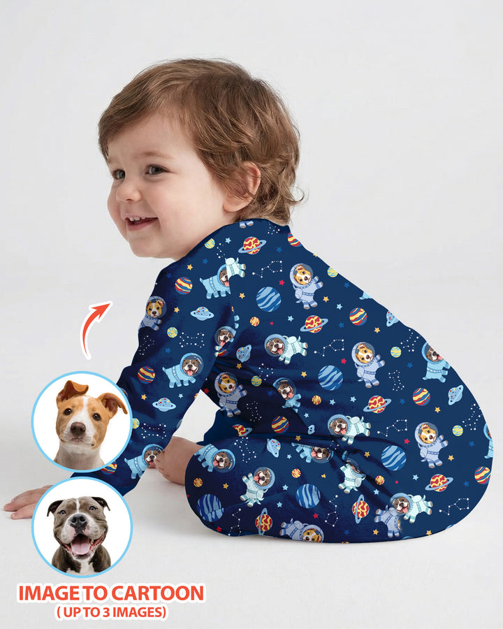 Astronaut Custom Pet Image Family Matching Bamboo Convertible Zippy