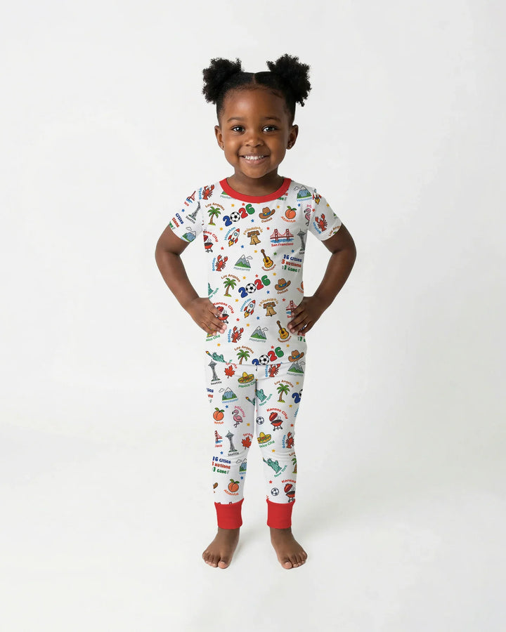 Zweiteiliges, kurzärmliges Pyjama-Set mit Marienkäfern