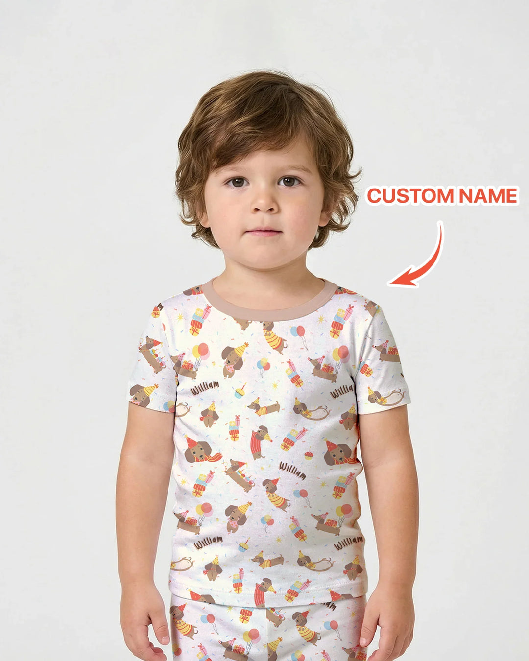 Dachshund Birthday Bamboo Two Piece Short Sleeve Shorts Pajama Set