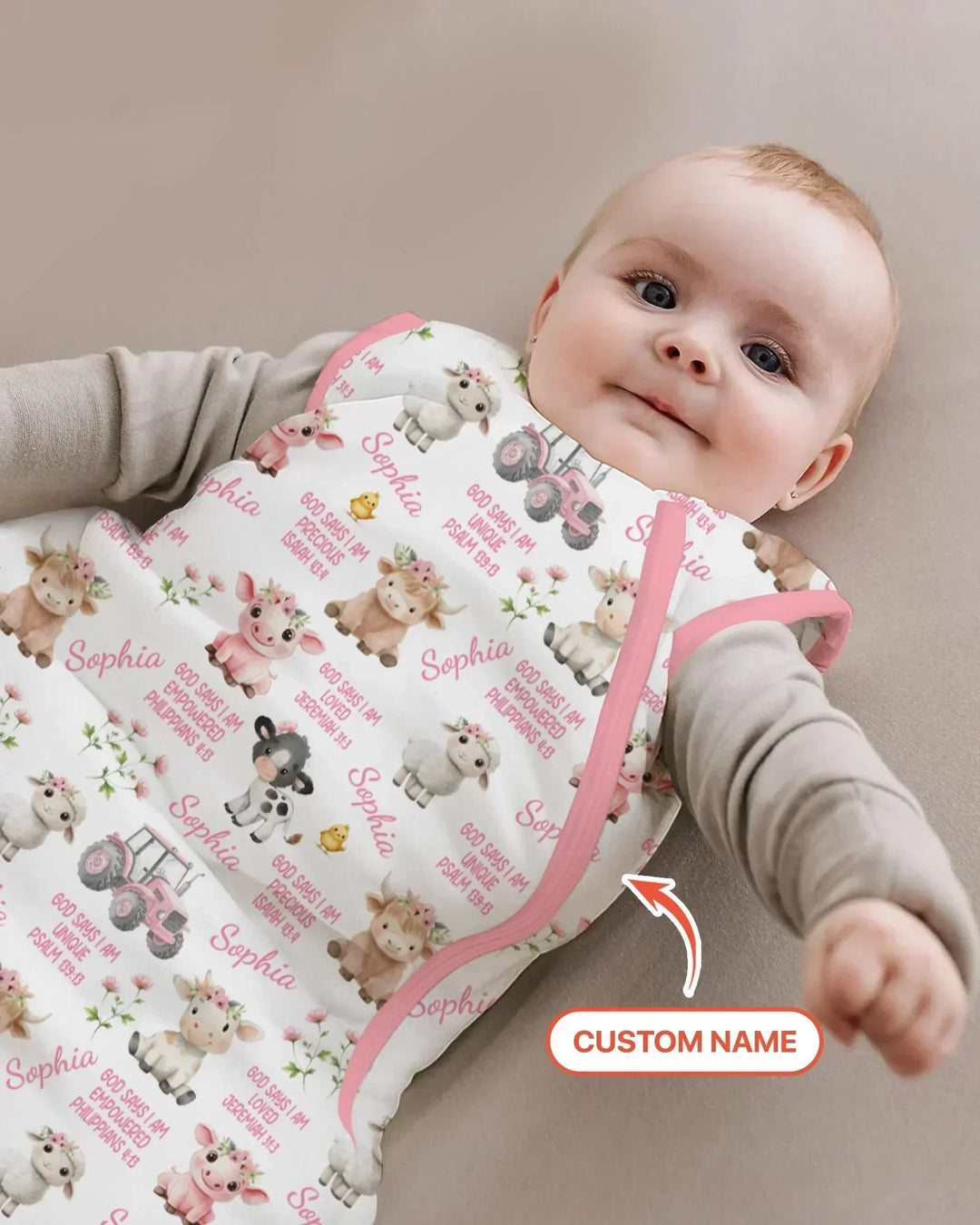 Custom Name God Says I Am Farm Animals Sleep Bag