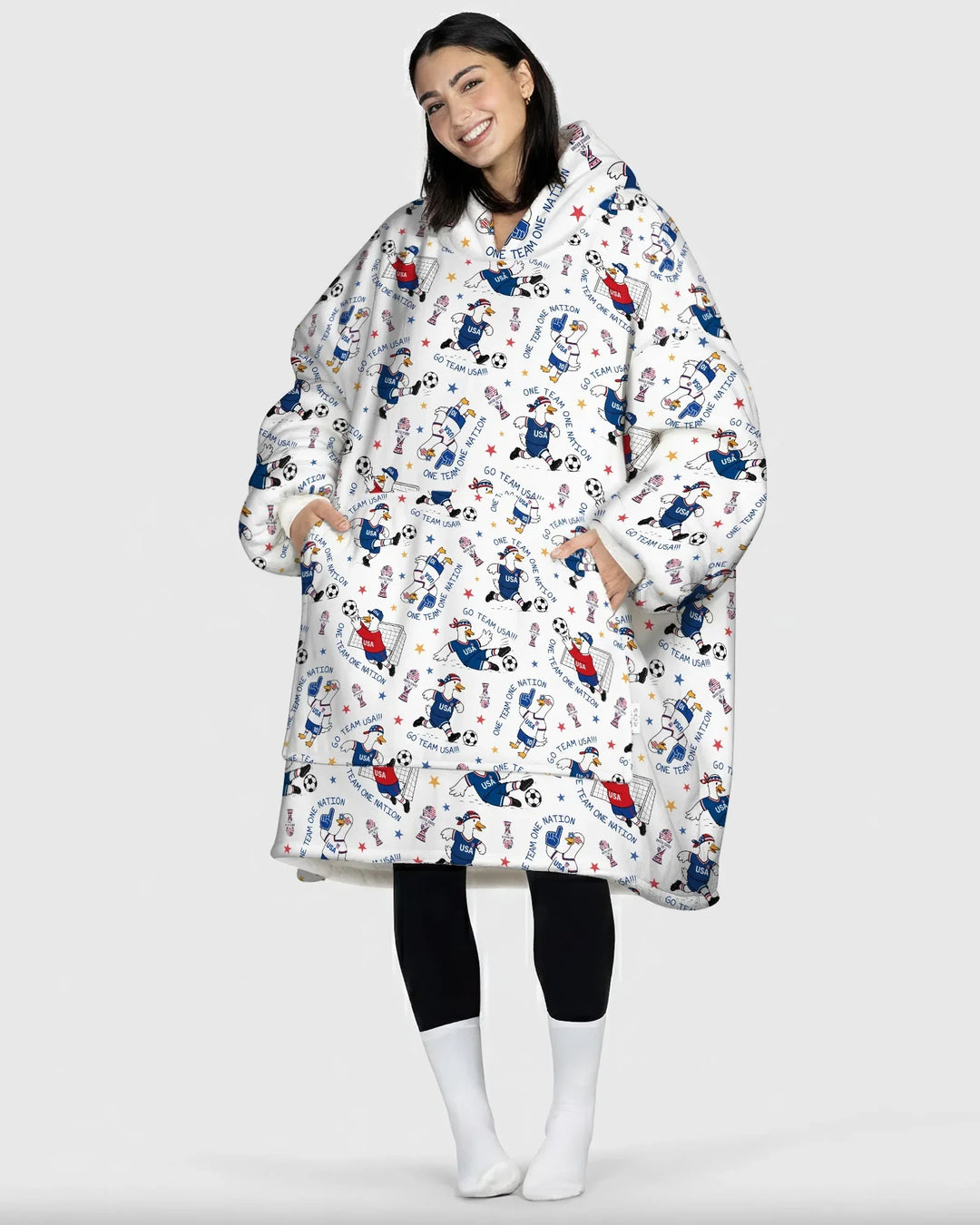 USA Soccer Goose Family Matching Bamboo Blanket Hoodie
