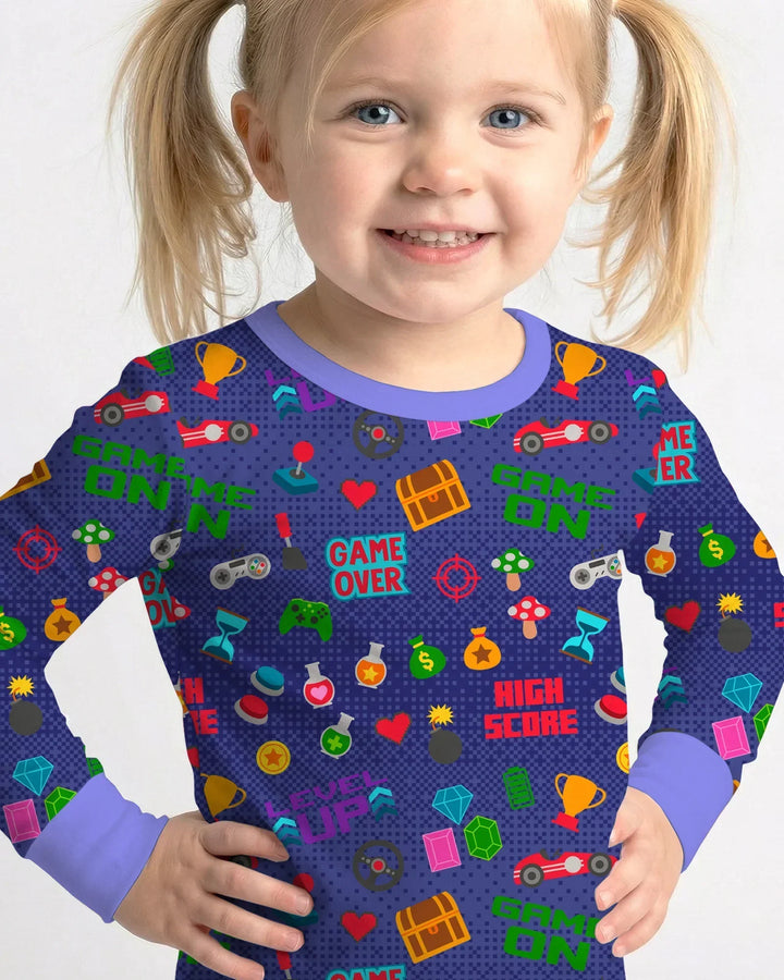 Gamer Mode On Family Matching Bamboo Two Piece Long Sleeve Pajama Set