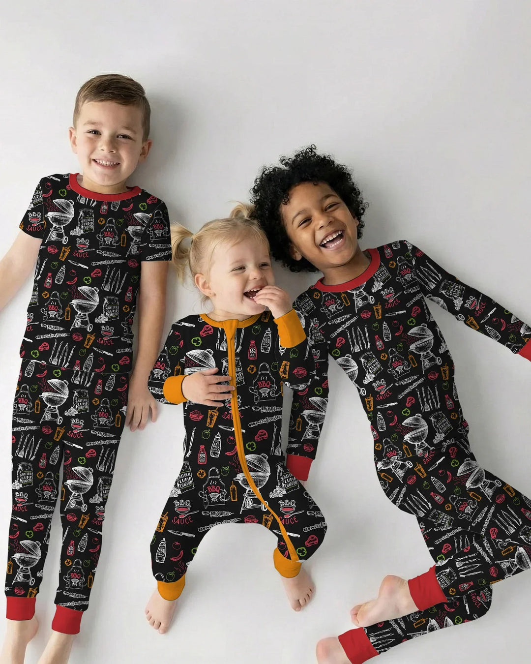 Backyard BBQ Party Family Matching Bamboo Two Piece Long Sleeve Pajama Set