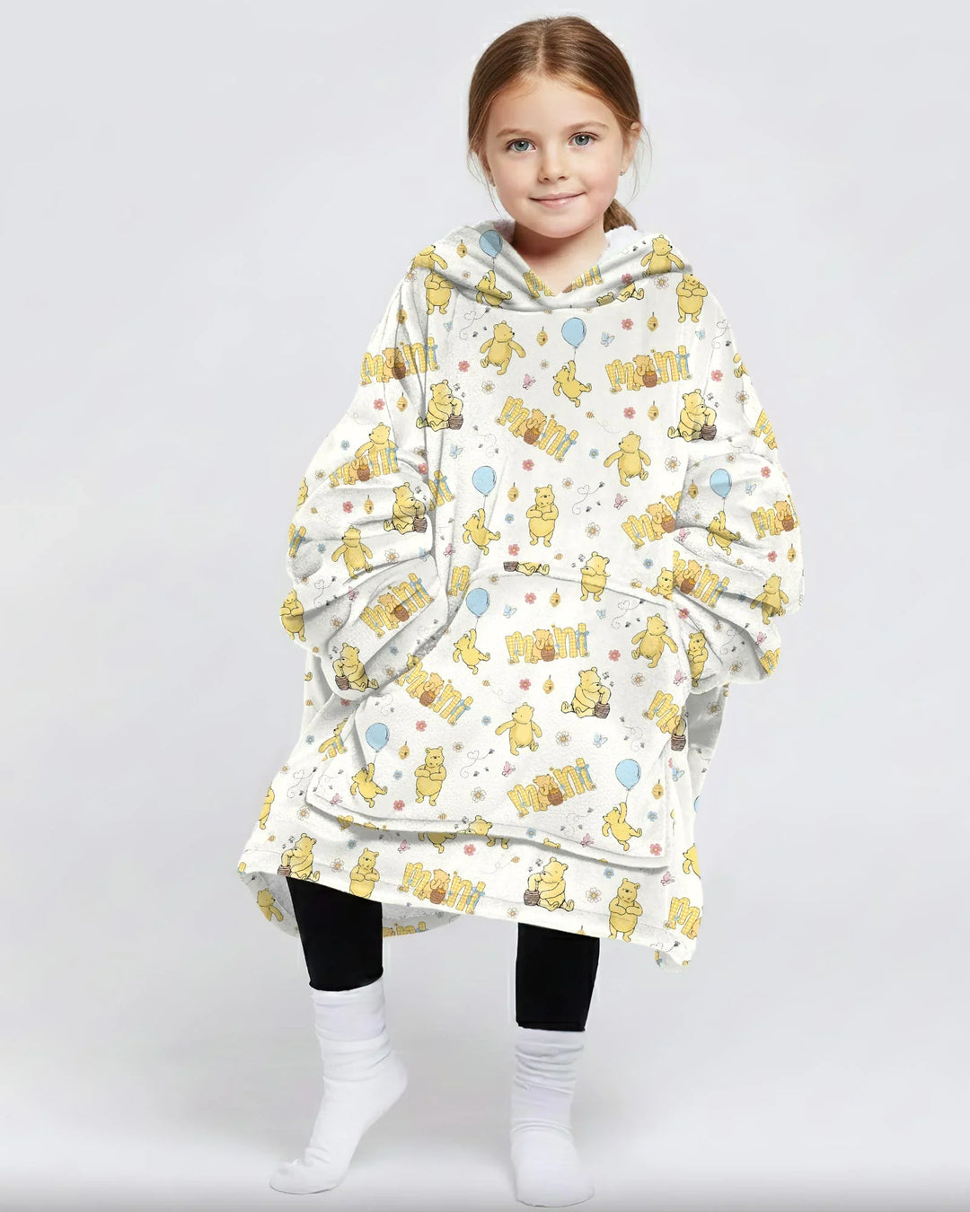 Mama & Mini Honey Bear Wearable Bamboo Blanket Hoodie