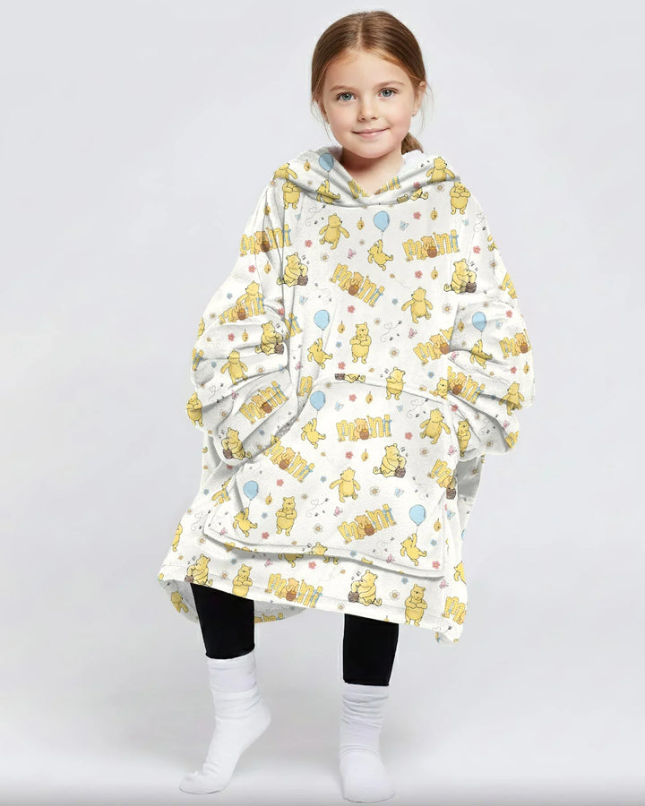 Mama & Mini Honey Bear Wearable Bamboo Blanket Hoodie