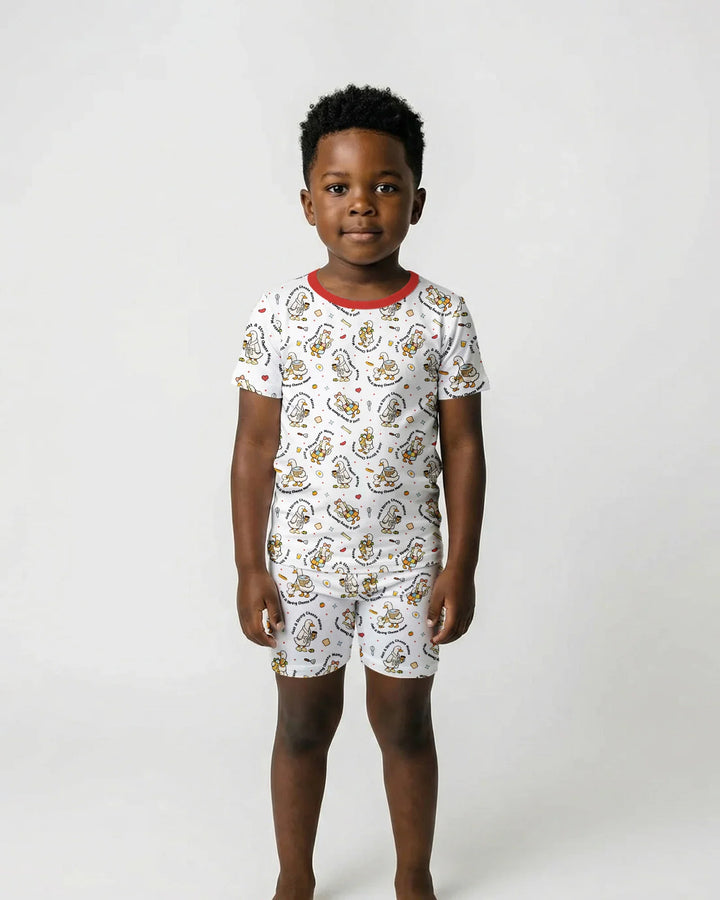 Just A String Cheese Mama Era Mommy & Me Bamboo Two Piece Short Sleeve Shorts Pajama Set