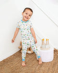Pijama de dos piezas de manga corta de bambú a juego para la familia, feliz Pésaj