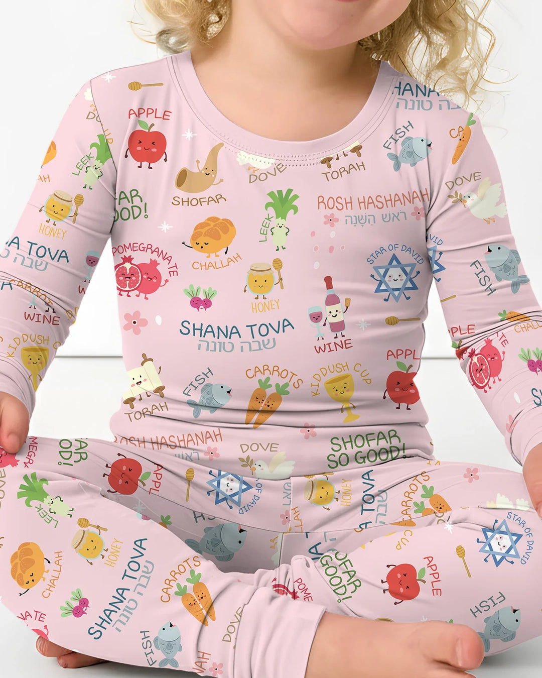 Zweiteiliges Langarm-Pyjama-Set mit Sommerfrüchten