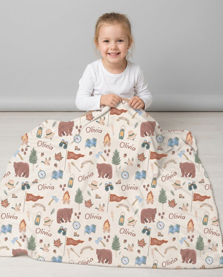 Custom Name Adventure Outdoors Bamboo Blanket