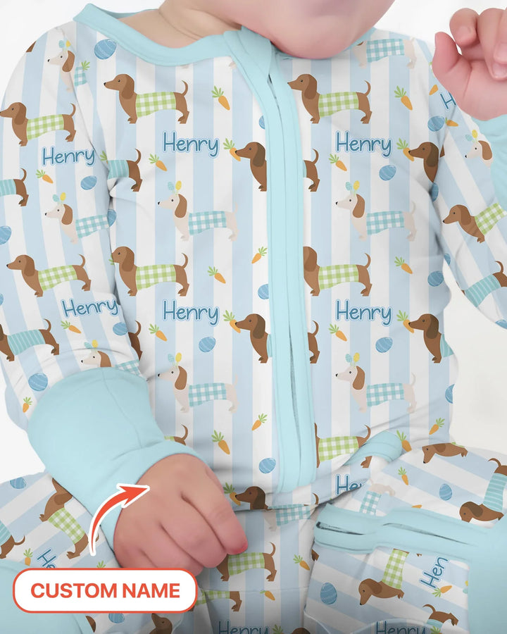 Custom Name Easter Dachshunds Family Matching Convertible Zippy