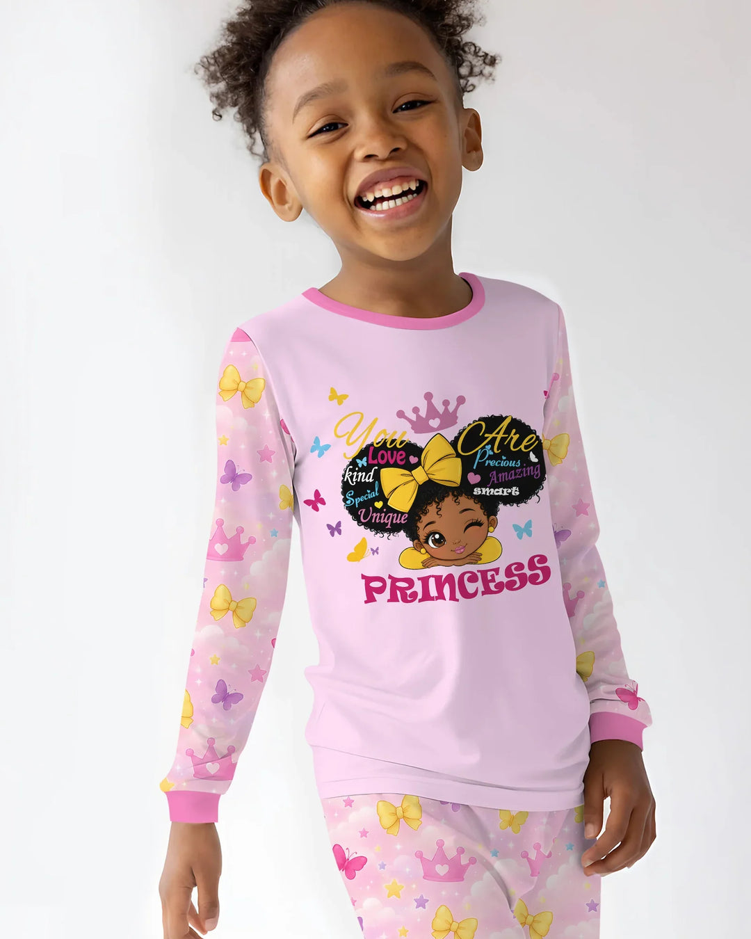 Afro Princess You Are Beautiful Bamboo Two Piece Long Sleeve Pajama Set